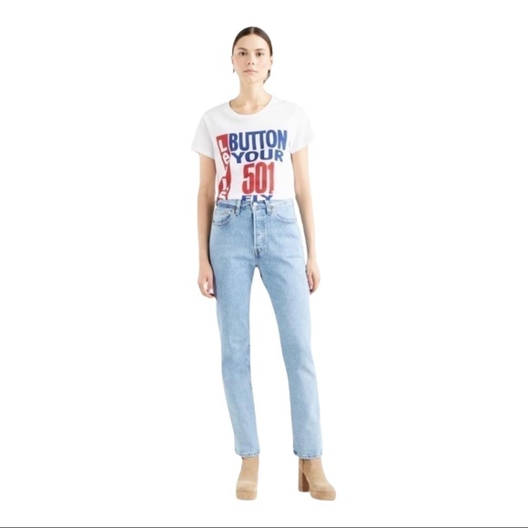 Levi’s 501 Button Fly High Rise Straight Leg Jeans Size 26 Vintage Look - Picture 4 of 10
